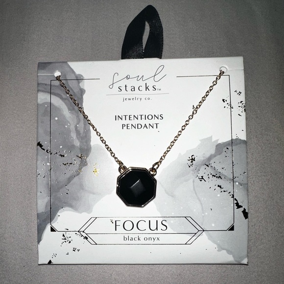 BRAND NEW - Soul Stacks Intentions Pendant in Gold and Black Onyx. - Picture 4 of 5